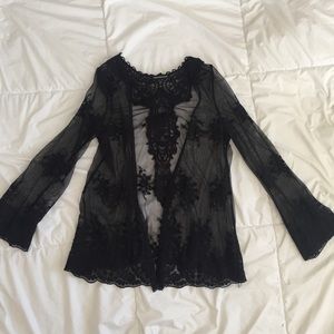 Beautiful Black Lace Cardigan Size S/M